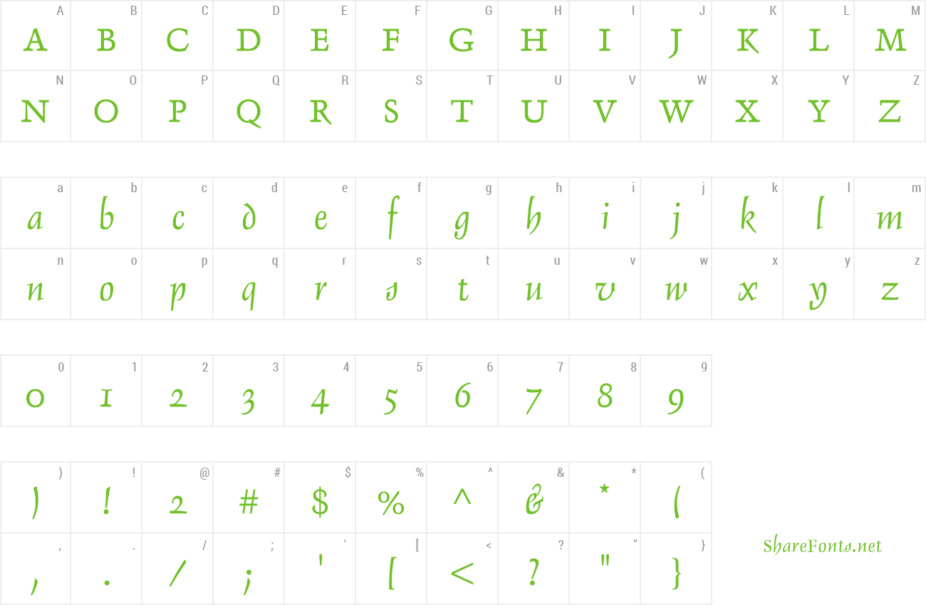 Font Delphin LT I preview